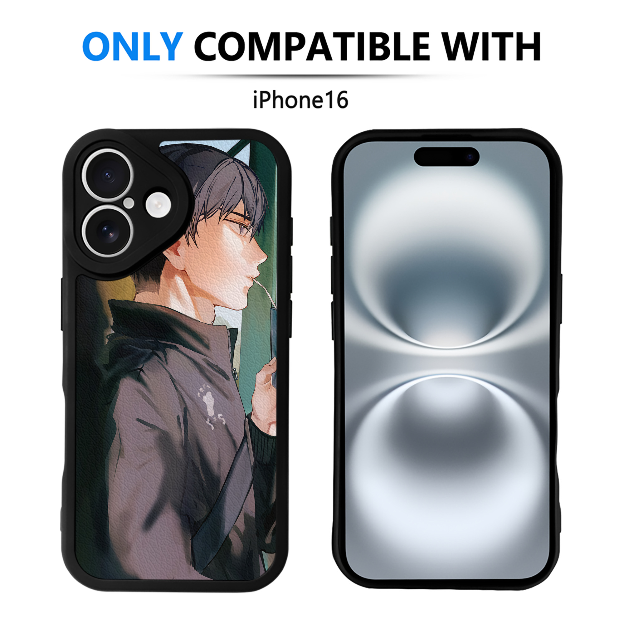 （画像用） ハイキュー!! Haikyu!! 【iPhone 16シリーズ対応】シリコンスマホケース（レザー調） 材質：シリコン
